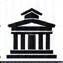 책 읽는 학생과 학교 건물 아이콘