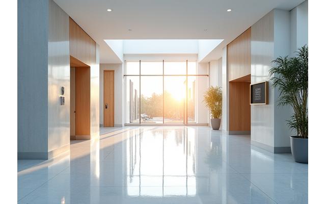 신축 건물 내부 복도