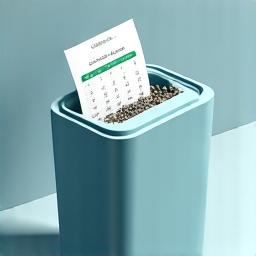 개인정보 보유 기간을 상징하는 달력과 분쇄기