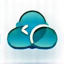 데이터 백업과 복구를 나타내는 클라우드와 화살표 아이콘