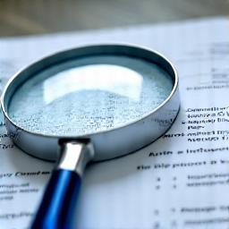 개인정보 열람 권리를 상징하는 서류와 돋보기