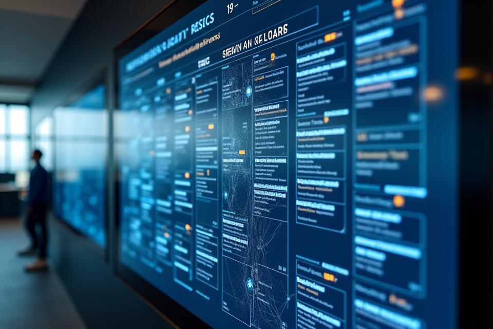 스마트 스케줄링 소프트웨어 인터페이스가 달력 형태로 표시되며, AI가 자동으로 방역 일정을 최적화하고 있는 모습. 여러 공간의 방역 스케줄이 효율적으로 배열된 장면