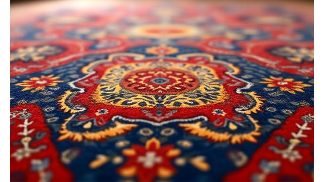 고급 페르시안 카펫의 얼룩이 제거된 장면